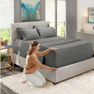 New Luxury Soft Microfiber Extra Deep Pocket 6 Piece Bed Sheets Set